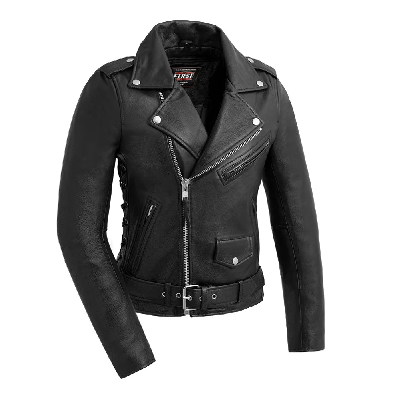 Popstar Women's  Motorcycle Leather Jacket Embroidered Jacket Appliqued Jacket Beaded Jacket