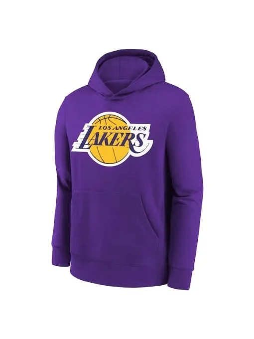 NBA LA Lakers Purple Hoodie Hoodie with Stripes Bold Sporty
