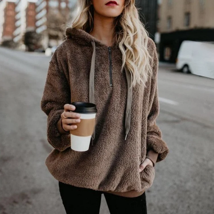 New Arrival Fall 2022 Sherpa Pullover Heavyweight Blank Zip Up Women's Fleece Hoodies Hoodie with Half-Zip Sporty Casual New Arrival Fall 2022 Sherpa Pullover Heavyweight Blank Zip Up Women's Fleece Hoodies Hoodie with Half-Zip Sporty Casual