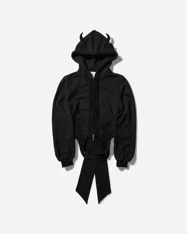 Women's RoomSERVICE888 Devil Horns Jacket Black V-Neck Jacket Boat Neck Jacket Square Neck Jacket Women's RoomSERVICE888 Devil Horns Jacket Black V-Neck Jacket Boat Neck Jacket Square Neck Jacket
