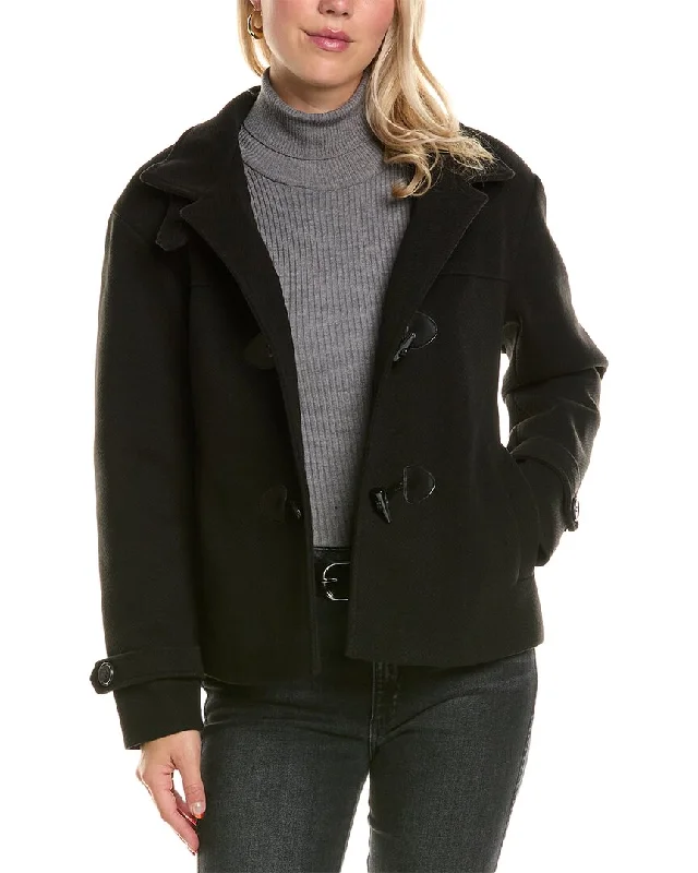 NVLT Duffel Jacket Notch Collar Peter Pan Collar Cowl Neck