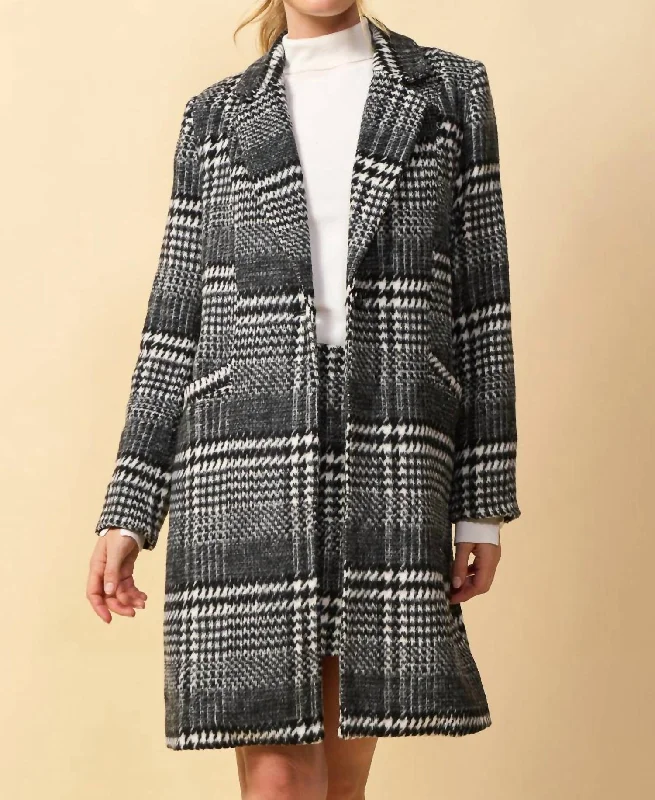 Percy Plaid Jacket In Black White Corduroy Jacket Velvet Jacket Brocade Jacket