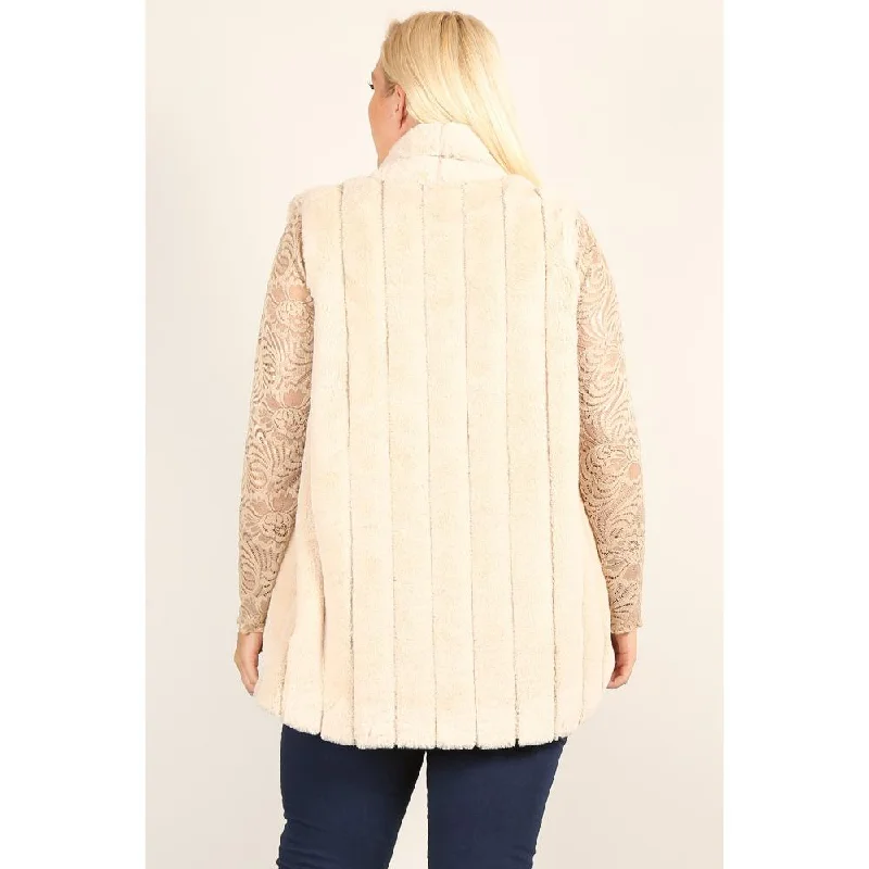 Plus Size Faux Fur Vest Jacket With Open Front, Hi-lo Hem, And Pockets Fitted Jacket Loose Jacket Oversized Jacket Plus Size Faux Fur Vest Jacket With Open Front, Hi-lo Hem, And Pockets Fitted Jacket Loose Jacket Oversized Jacket