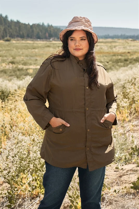 Plus Size Glossy Drawstring Hem Button-down Coach Jacket Nylon Jacket Polyester Jacket Spandex Jacket Plus Size Glossy Drawstring Hem Button-down Coach Jacket Nylon Jacket Polyester Jacket Spandex Jacket