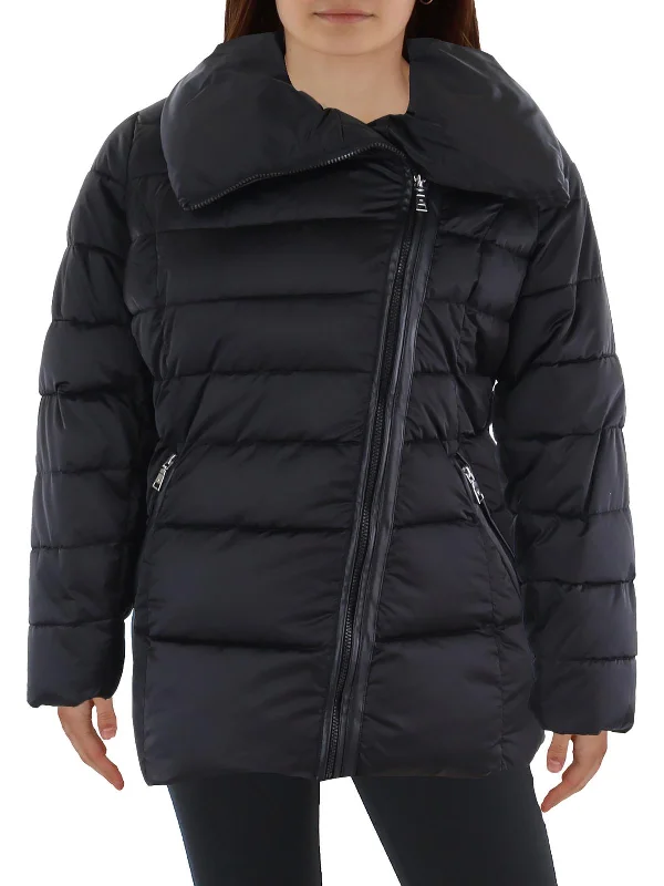 Plus Womens Insulated Asymmetric Puffer Jacket Satin Fabric Silk Fabric Chiffon Fabric Plus Womens Insulated Asymmetric Puffer Jacket Satin Fabric Silk Fabric Chiffon Fabric