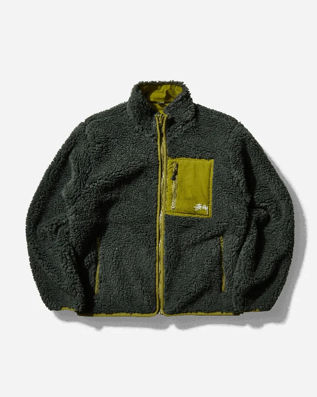 Sherpa Reversible Jacket Green Quilted Jacket Puffer Jacket Insulated Jacket