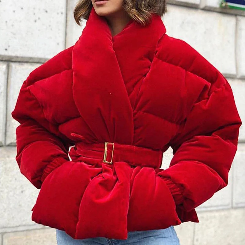 Trendy Women Gold Velvet Winter Thick Warm Red Short Coat Cotton Padded Jacket Coats Nylon Jacket Polyester Jacket Spandex Jacket Trendy Women Gold Velvet Winter Thick Warm Red Short Coat Cotton Padded Jacket Coats Nylon Jacket Polyester Jacket Spandex Jacket
