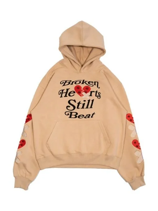 Unisex Broken Hearts Still Beat Hoodie Hoodie with Color Block Contrast Stylish