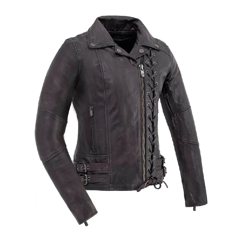 Wildside - Women's Motorcycle Leather Jacket Fleece Jacket Down Jacket Parka