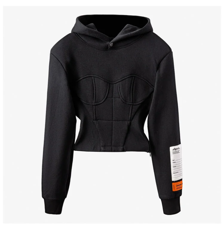 Women Hoodies Sweatshirt Patchwork Black Hooded Hoodie Women Vintage Casual Short Women Sweatshirt Tops 2022 Fashion Hoodie with Zipper Placket Modern Functional Women Hoodies Sweatshirt Patchwork Black Hooded Hoodie Women Vintage Casual Short Women Sweatshirt Tops 2022 Fashion Hoodie with Zipper Placket Modern Functional