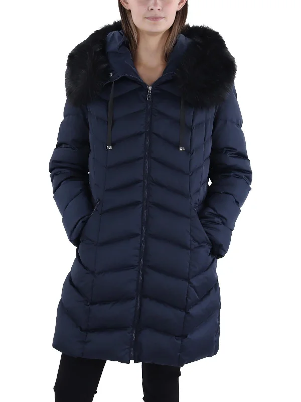 Womens Insulated Faux Fur Trim Puffer Jacket Fleece Jacket Down Jacket Parka
