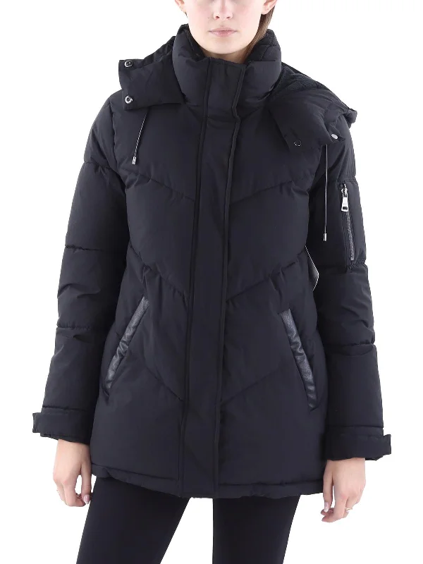 Womens Quilted Long Sleeves Puffer Jacket Denim Jacket Leather Jacket Suede Jacket