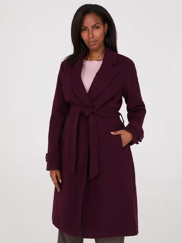 Faux Wool Wrap Coat Casual Open-Front Coat