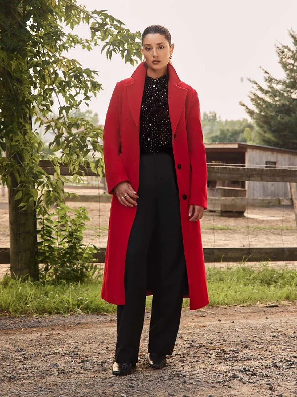 Long Single-Breasted Car Coat Double-Breasted Trench
