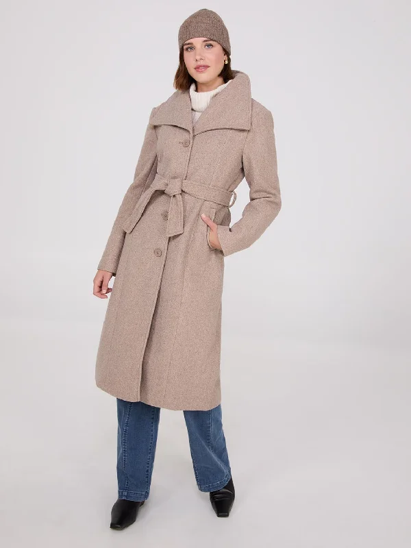 Wide Lapel Wrap Coat Fuzzy Sherpa Pullover