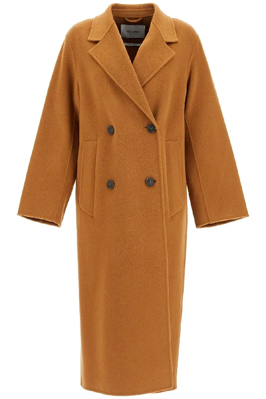 Clara Double-breasted Wool Coat  - Brown Waterproof Hiking Jacket