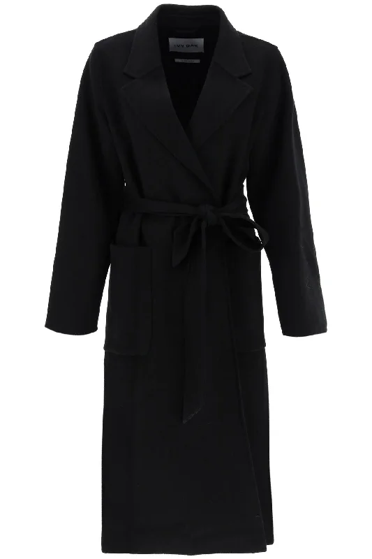 Celia Wrap Coat  - Black Ultra-Light Down Coat