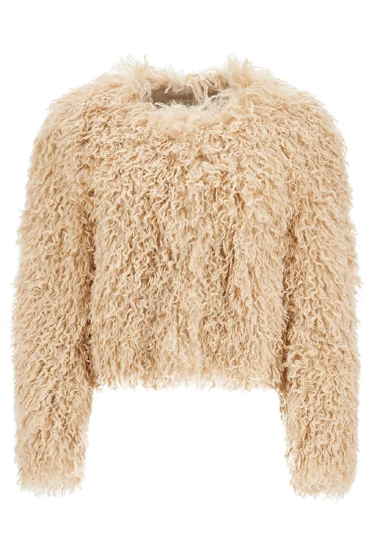 Short Faustine Coat  - Beige Minimalist Wool Duster