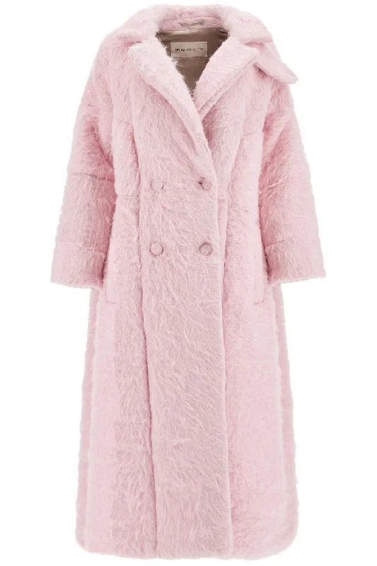 'maxi Brushed Wool Coat Roxana  - Pink Insulated Snow Jacket