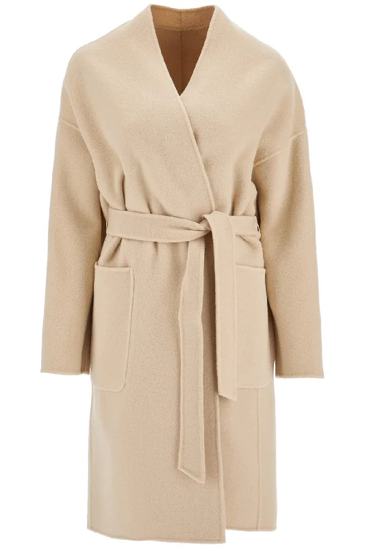 Reversible Georgia Coat  - Beige Vegan Leather Trench
