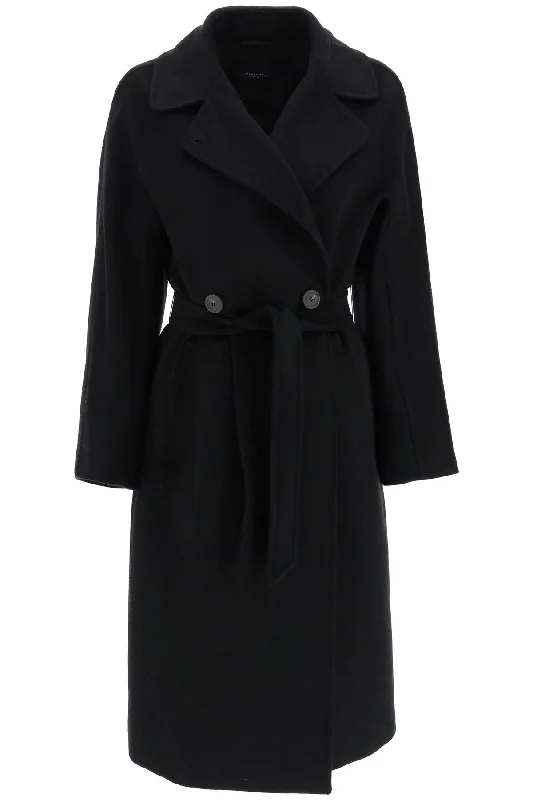 Resin Wool Coat  - Black Military-Inspired Jacket