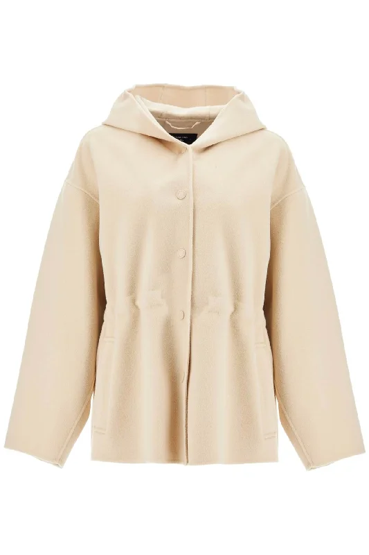 Short Coat With Hood January  - Neutro Double-Breasted Trench