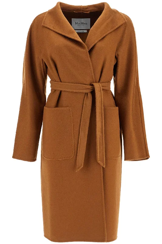 Cashmere 'lilia' Robe Coat  - Brown Recycled Down Jacket