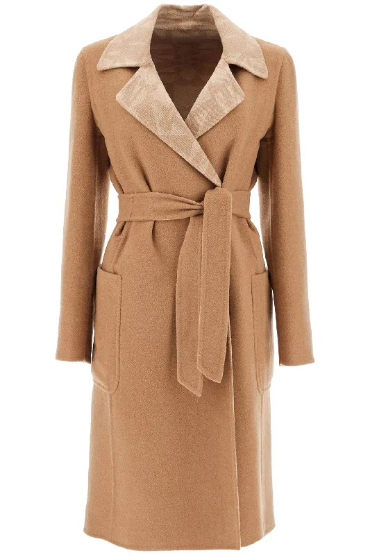 Reversible Coat With Robe 'd  - Beige Classic Trench Coat