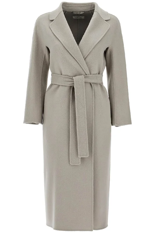 Esturia Robe Coat  - Grey Belted Wool Overcoat