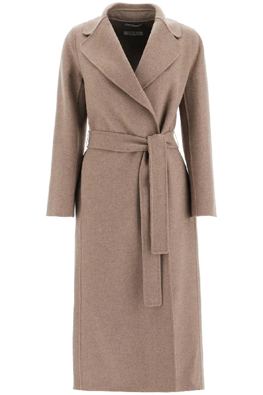 Poldo Wrap Coat In Virgin Wool  - Neutro Elegant Cape Blazer