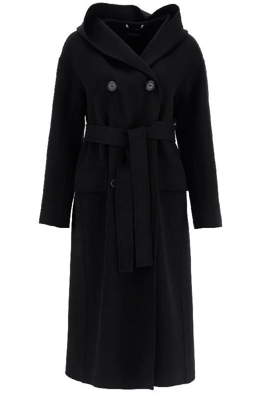 Hooded Coat With Fairy  - Black Oversized Teddy Coat