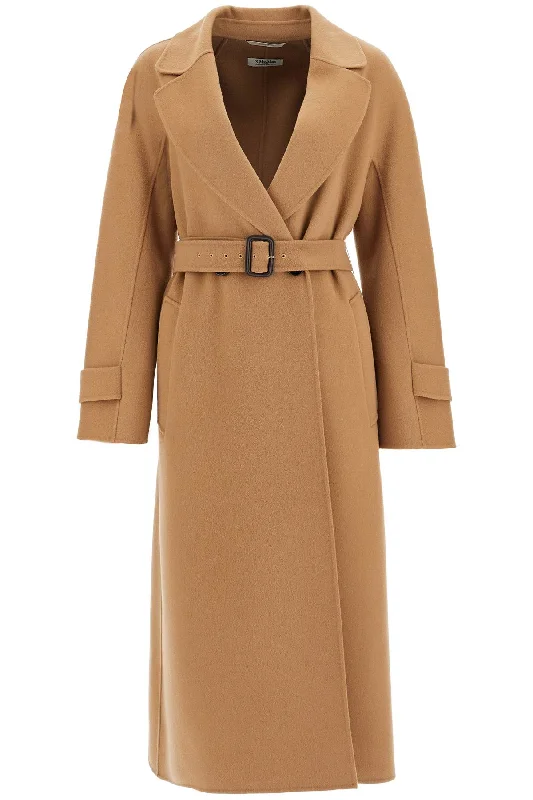 Maxi Double-breasted Coat  - Beige Warm Down Parka