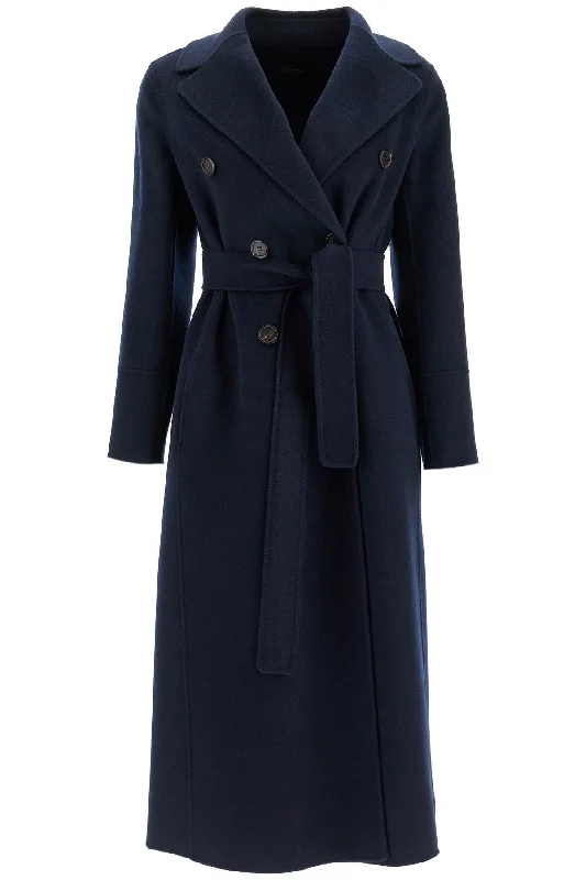 Double-breasted Picasso Wool Coat  - Blue Luxury Cashmere Wrap