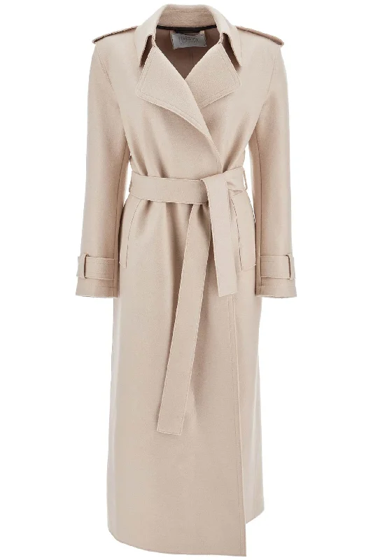 Pressed Wool Robe Coat With Nine Words  - Neutro Ultra-Soft Sherpa Vest