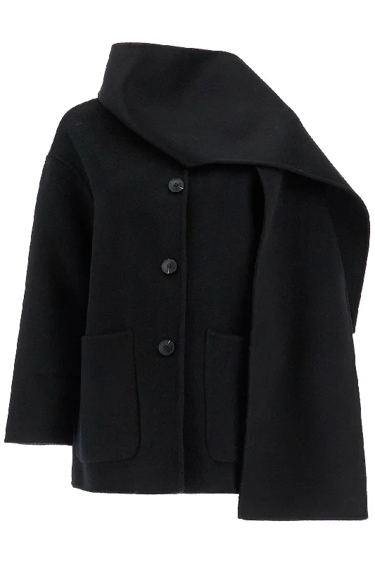 "antwerp Coat With Built-in  - Black Quilted Puffer Jacket