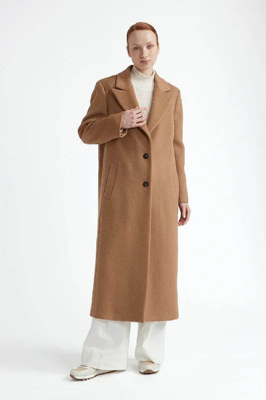 Wool blend single-breasted coat Classic Riding Jacket