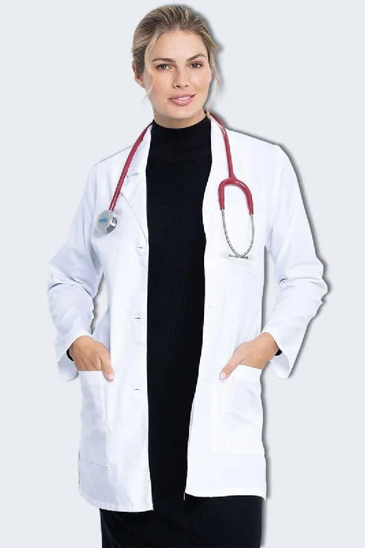 84400 Dickies Women's 32" Professional White Lab Coat Ruched Sleeve Blazer