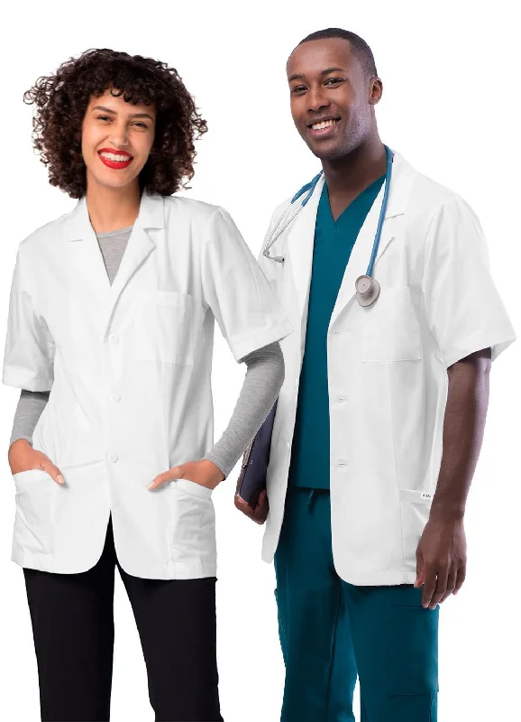Adar Universal Unisex 31" Short Sleeve Consultation Lab Coat Relaxed Fit Blazer