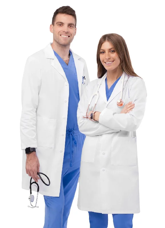 Adar Universal Unisex 39" Midriff Lab Coat Puff Shoulder Coat