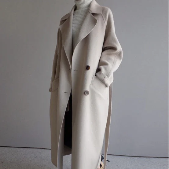 Ana Bade Women's Lapel With Buttons Coat Oversized Teddy Coat