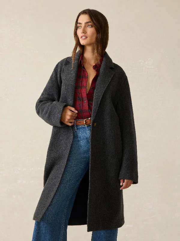 Atlantic Knit Coat - Charcoal Casual Denim Jacket