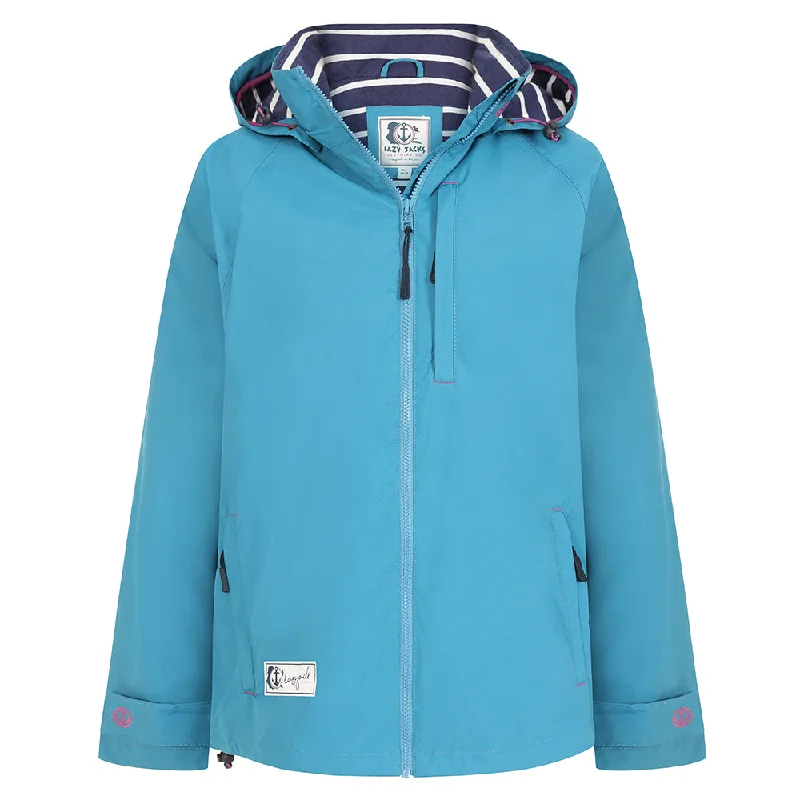 LJ45 - Short Waterproof Coat - Peacock Stretchy Active Jacket