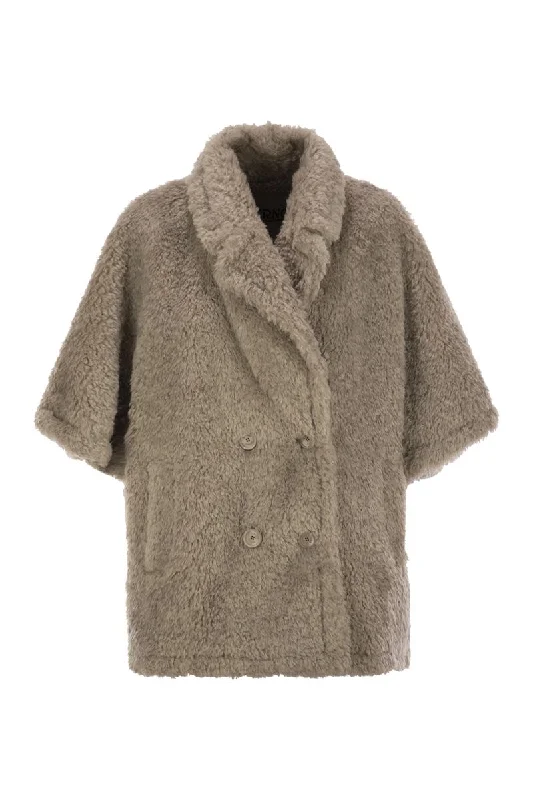 Curly faux fur coat Stretch Fit Moto Jacket