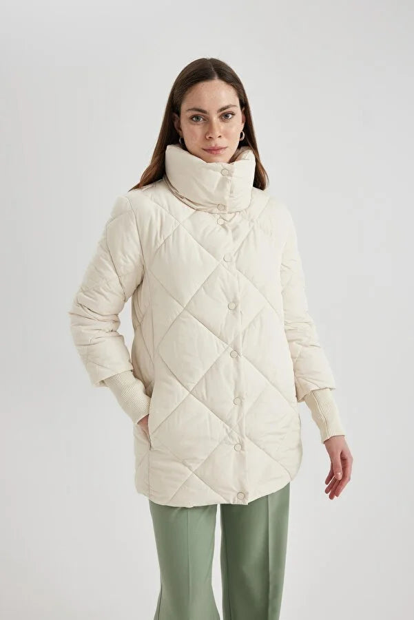 Defacto Women's Waterproof Regular Fit Coats Adjustable Waist Parka