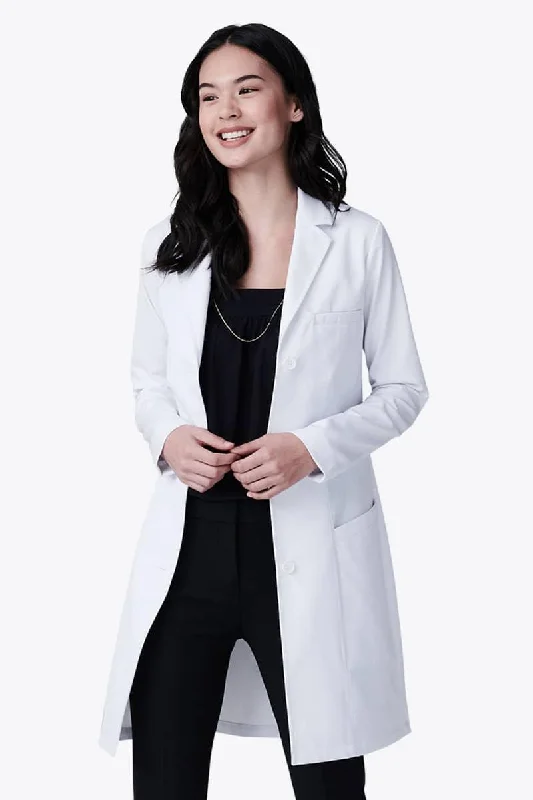 EL11805 Medelita Women's Vandi Athletic Fit Lab Coat Puff Sleeve Overcoat