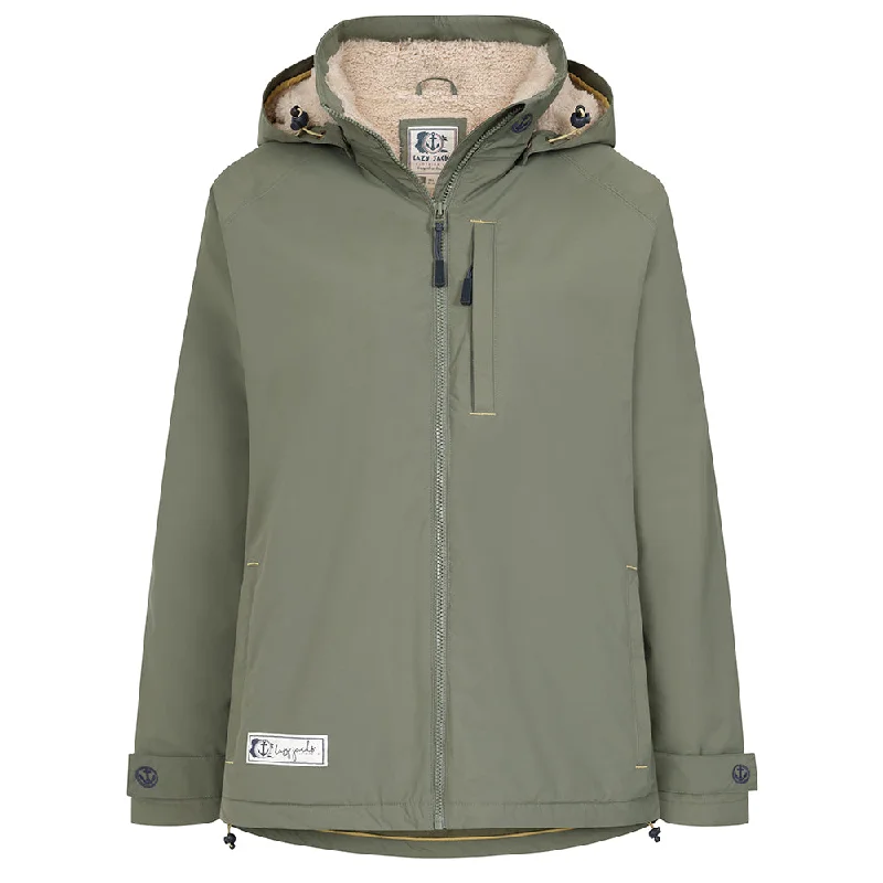 LJ158 - Ladies Snug Lined Coat - Khaki Sleeveless Puffer Vest