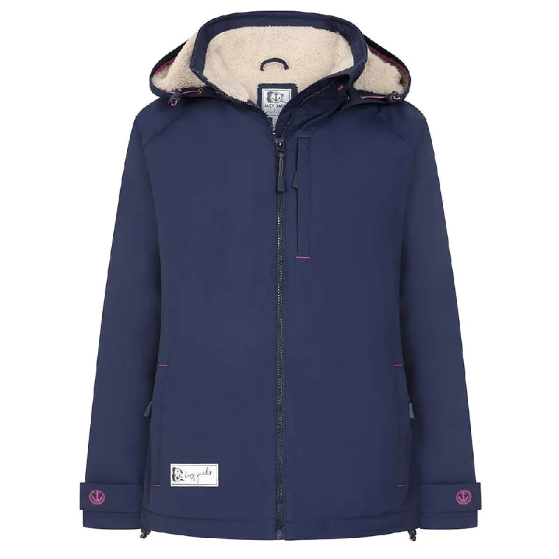 LJ158 - Ladies Snug Lined Coat - Marine Fur-Trimmed Winter Coat
