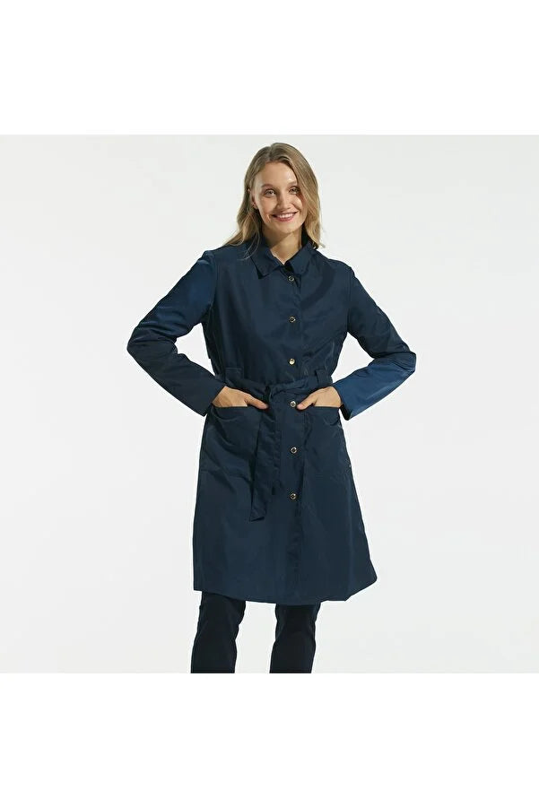 Nautica Women's Navy Blue Coats Recycled Down Jacket