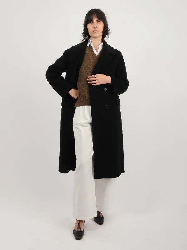 Black Axel Coat Longline Wool Coat