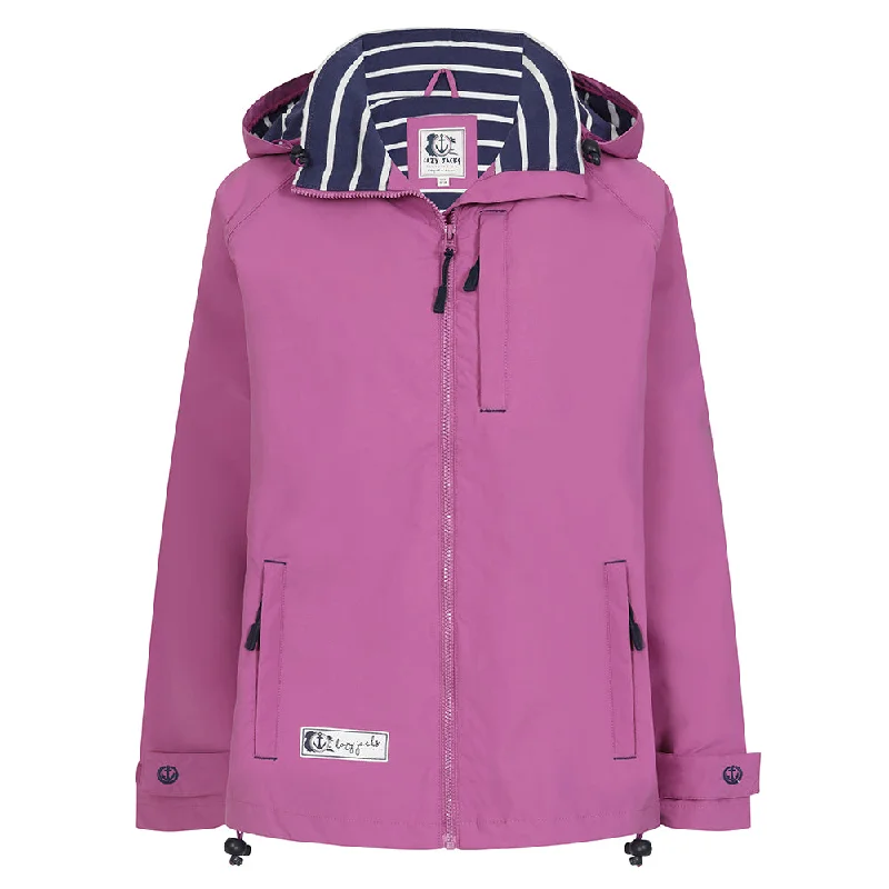 LJ45 - Short Waterproof Coat - Striking Purple Minimalist Wool Duster